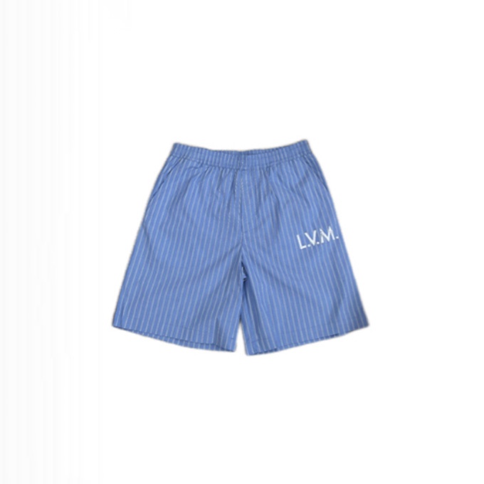 lv louis vuitton striped lvm embroidered shorts